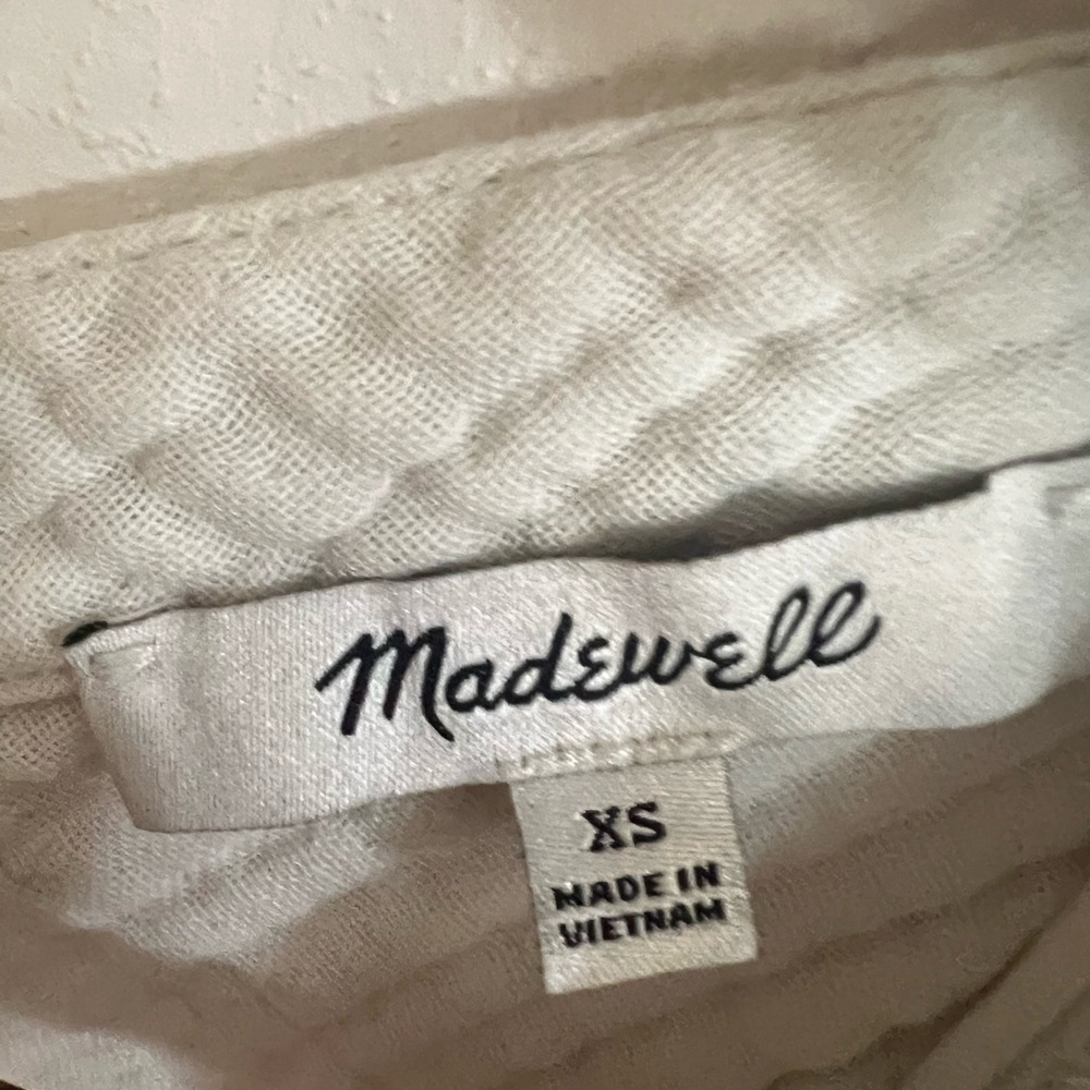 Madewell Cream Lightspun Renwood Button-Back Top SzXS BohoChic Whimsical Coastal - Picture 4 of 8